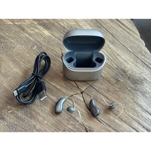 Phonak Hearing AIDS Rechargeable Audéo L30-R Left Right And Case Silver Gray